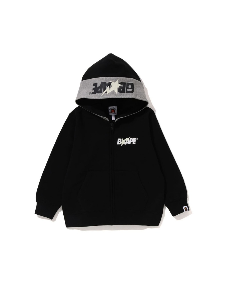 Vêtements D'extérieur Bape Zip Hoodie Noir Enfant | ZNP-57303948